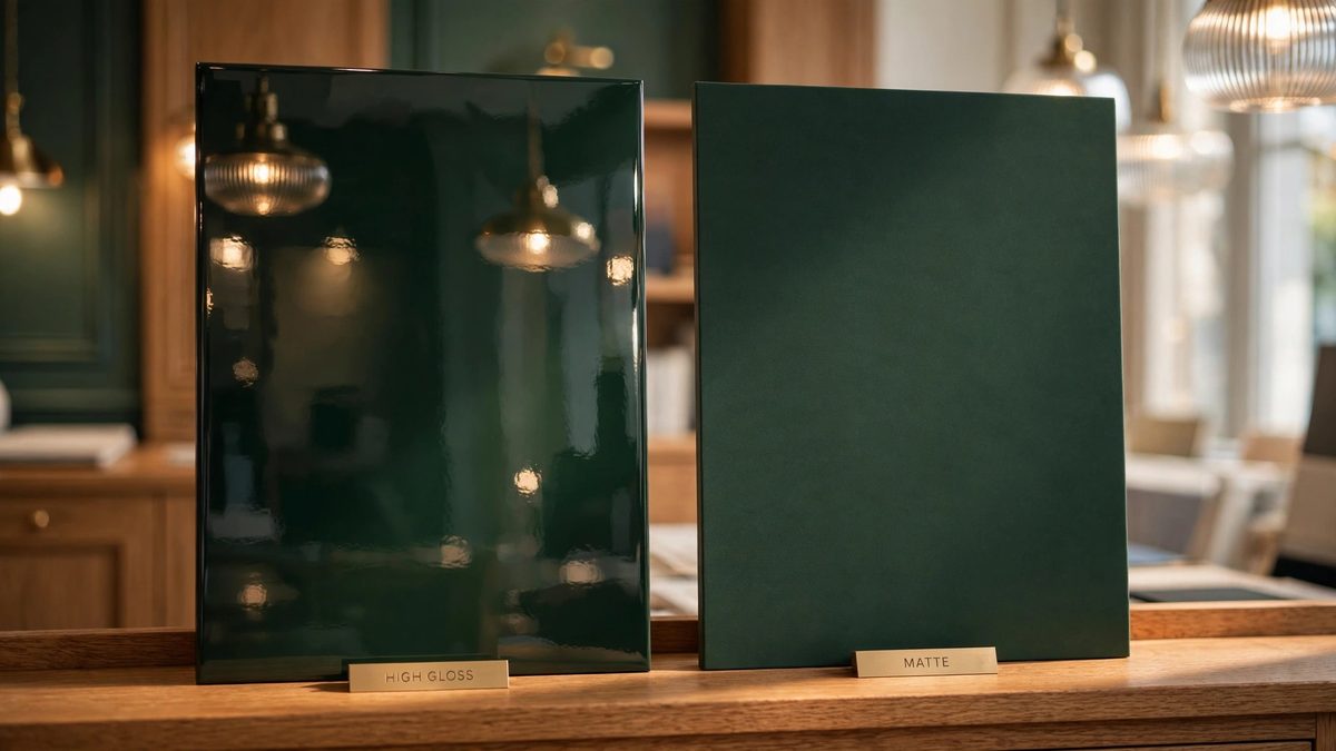 Gloss and matte finishes side by side