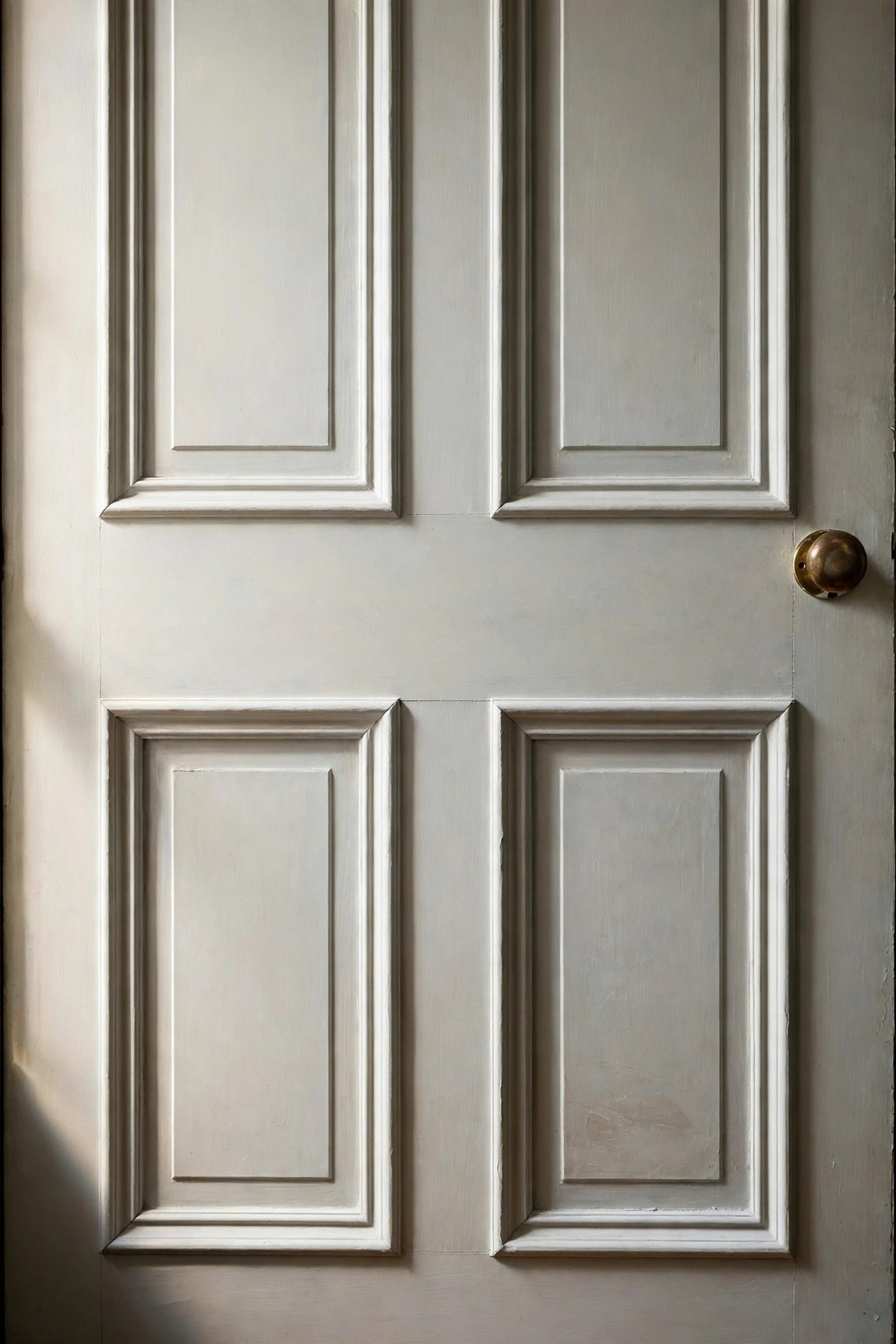 The same door fully primed in a smooth, uniform coat