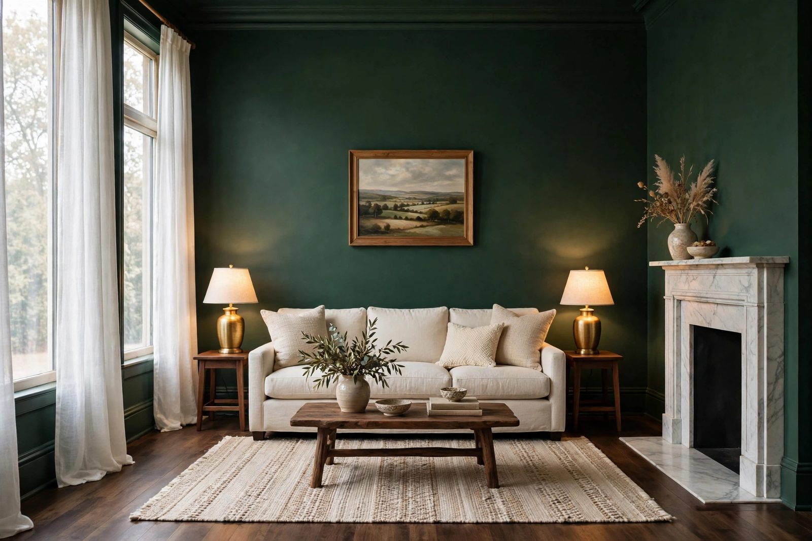 Living room in a dead flat finish