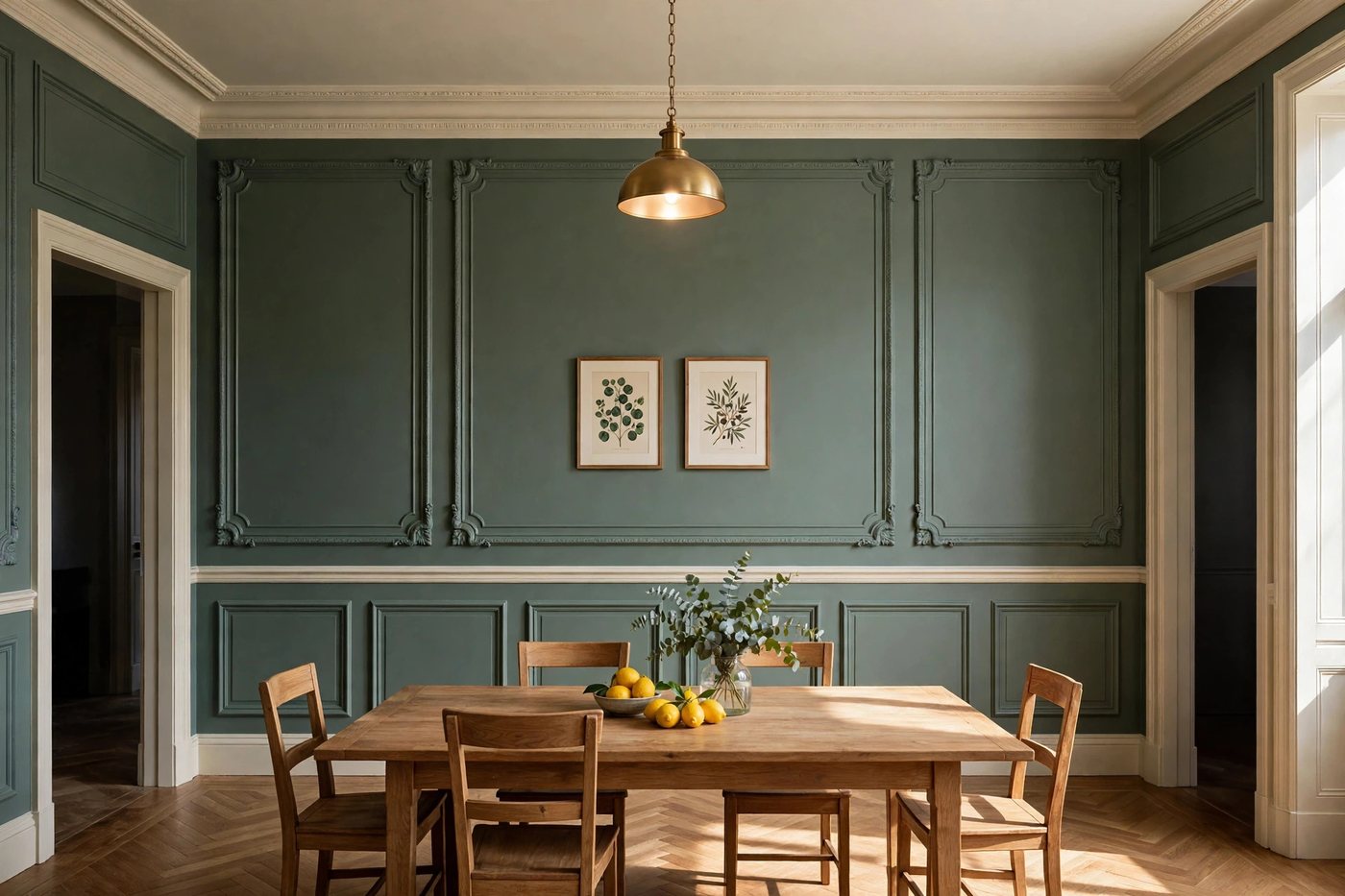 Dining room rendered in Studio Green